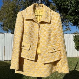 VINTAGE Rosier Patterned Yellow Suit
